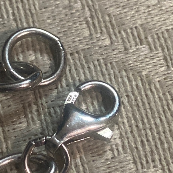 Tim’s Block heel👢8.5+Heavy link Sterling 925 Bracelet w 2 Stamped Charms 7.5” - Picture 10 of 17